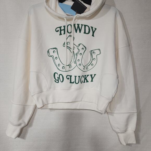 Howdy white crop top Hoodie women's XS Grayson/threads - Picture 5 of 7